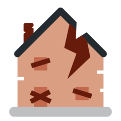 Como o emoji do Casa abandonada é exibido no Twitter.