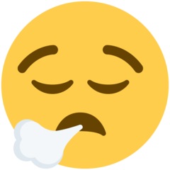 How Face Exhaling emoji looks on Twitter.