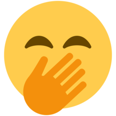 Jak wygląda emoji Twarz z ręką na ustach w Twitter.