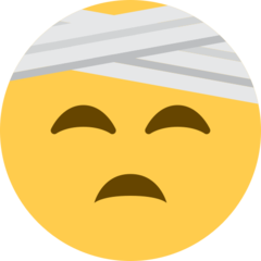 How Face with Head-Bandage emoji looks on Twitter.