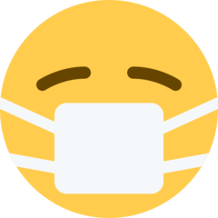 Bagaimana Wajah bermasker emoji terlihat di Twitter.