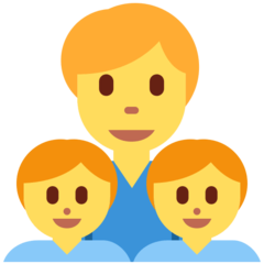 Hvordan Familie: mand, dreng og dreng emoji ser ud på Twitter.