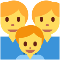 How Family: Man, Man, Boy emoji looks on Twitter.