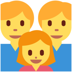 Hvordan Familie: mand, mand og pige emoji ser ud på Twitter.