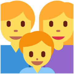 How Family: Man, Woman, Boy emoji looks on Twitter.