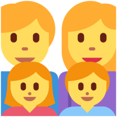 Como o emoji do Família: homem, mulher, menina e menino é exibido no Twitter.