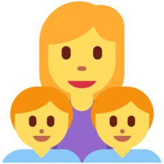 Hur Familj: kvinna, pojke, pojke emoji ser ut på Twitter.