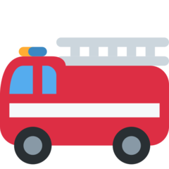 A quoi ressemblent les emoji Camion de pompier sur Twitter.