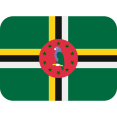 Bagaimana emoji Bendera: Dominica kelihatan di Twitter.