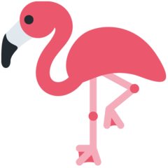 Bagaimana Flamingo emoji terlihat di Twitter.