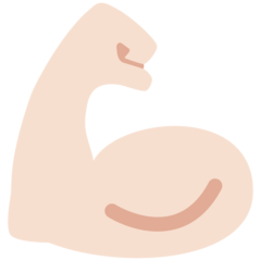 How Flexed Biceps: Light Skin Tone emoji looks on Twitter.