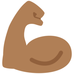 How Flexed Biceps: Medium-Dark Skin Tone emoji looks on Twitter.