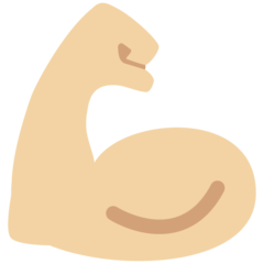 How Flexed Biceps: Medium-Light Skin Tone emoji looks on Twitter.