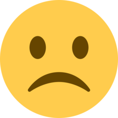 How Frowning Face emoji looks on Twitter.