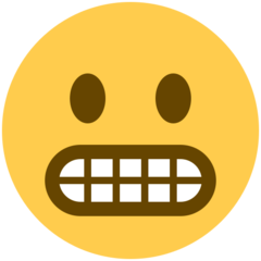 How Grimacing Face emoji looks on Twitter.