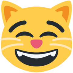 Wie Grinsende Katze mit lachenden Augen Emoji auf Twitter aussieht.