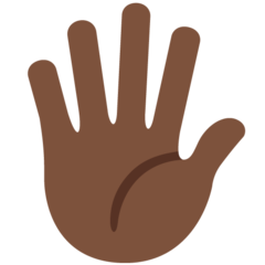 How Hand with Fingers Splayed: Dark Skin Tone emoji looks on Twitter.