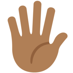 How Hand with Fingers Splayed: Medium-Dark Skin Tone emoji looks on Twitter.