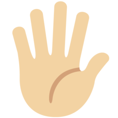 How Hand with Fingers Splayed: Medium-Light Skin Tone emoji looks on Twitter.