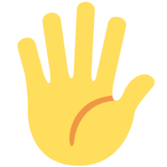 How Hand with Fingers Splayed emoji looks on Twitter.