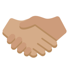 How Handshake: Medium Skin Tone emoji looks on Twitter.