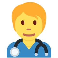 A quoi ressemblent les emoji Professionnel de la santé (tous genres) sur Twitter.