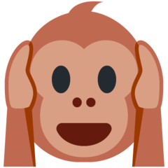 How Hear-No-Evil Monkey emoji looks on Twitter.