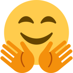 איך פרצוף מחבק emoji נראה על Twitter.