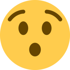 Como o emoji do Rosto surpreso é exibido no Twitter.