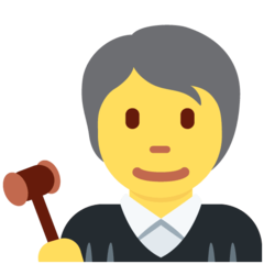 Como o emoji do Juiz no tribunal é exibido no Twitter.