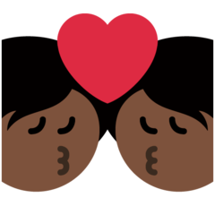 How Kiss: Dark Skin Tone emoji looks on Twitter.