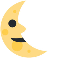 How Last Quarter Moon Face emoji looks on Twitter.