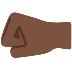 How Left-Facing Fist: Dark Skin Tone emoji looks on Twitter.