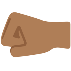 How Left-Facing Fist: Medium-Dark Skin Tone emoji looks on Twitter.