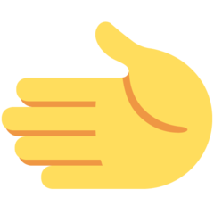 Como o emoji do Mão para a esquerda é exibido no Twitter.