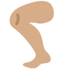 How Leg: Medium Skin Tone emoji looks on Twitter.