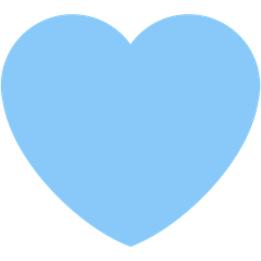 How Light Blue Heart emoji looks on Twitter.