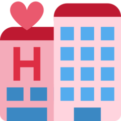 How Love Hotel emoji looks on Twitter.