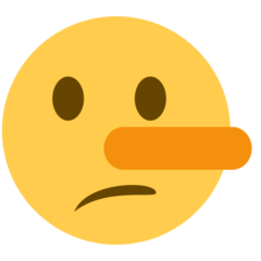 Hvordan Lyver emoji ser ut på Twitter.