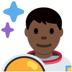 A quoi ressemblent les emoji Astronaute homme: peau foncée sur Twitter.