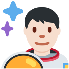 Bagaimana Antariksawan pria: warna kulit cerah emoji terlihat di Twitter.