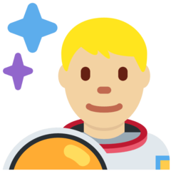 How Man Astronaut: Medium-Light Skin Tone emoji looks on Twitter.