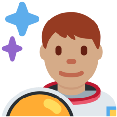 Hur Manlig astronaut: mellanfärgad hy emoji ser ut på Twitter.