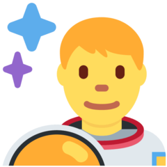 Hoe Mannelijke astronaut emoji eruit ziet op Twitter.