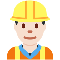 How Man Construction Worker: Light Skin Tone emoji looks on Twitter.