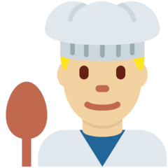 How Man Cook: Medium-Light Skin Tone emoji looks on Twitter.