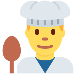 How Man Cook emoji looks on Twitter.