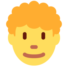 How Man: Curly Hair emoji looks on Twitter.