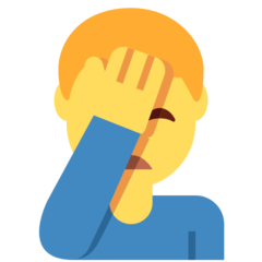 Hvordan Mand slår sig for panden emoji ser ud på Twitter.