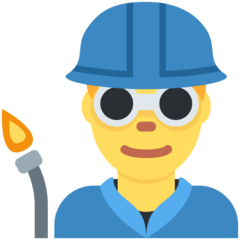 How Man Factory Worker emoji looks on Twitter.